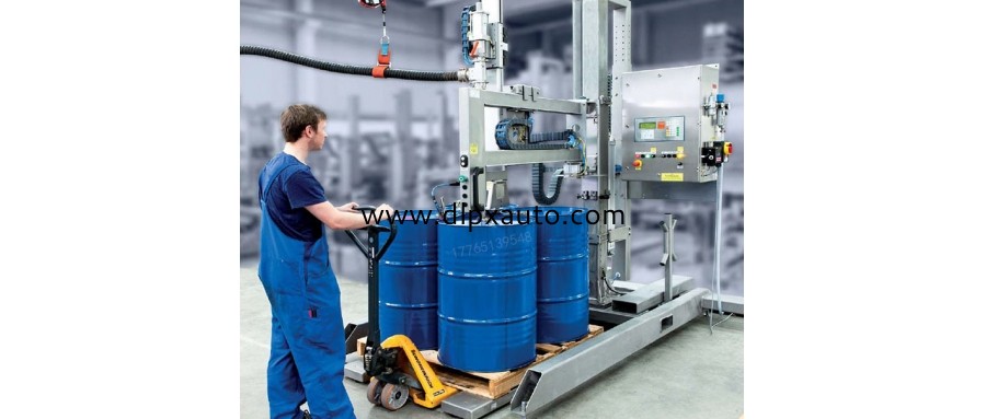 1000L噸桶醫(yī)藥雙工位自動搖臂裝桶機(jī)